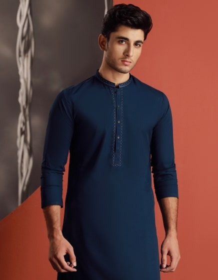 BLUE-BLENDED-KAMEEZ-SHALWAR-JJKS-A-34895
