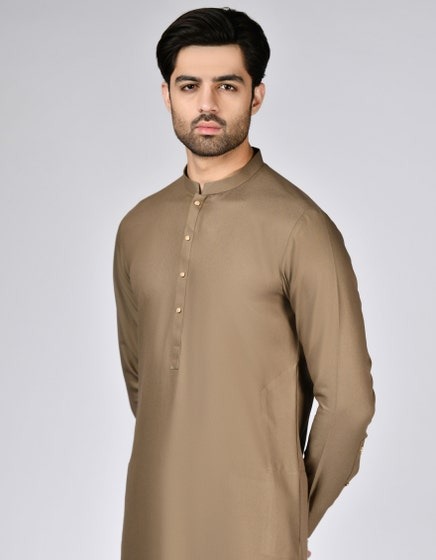 CAMEL-BROWN-BLENDED-KAMEEZ-SHALWAR-JJKS-W-33147
