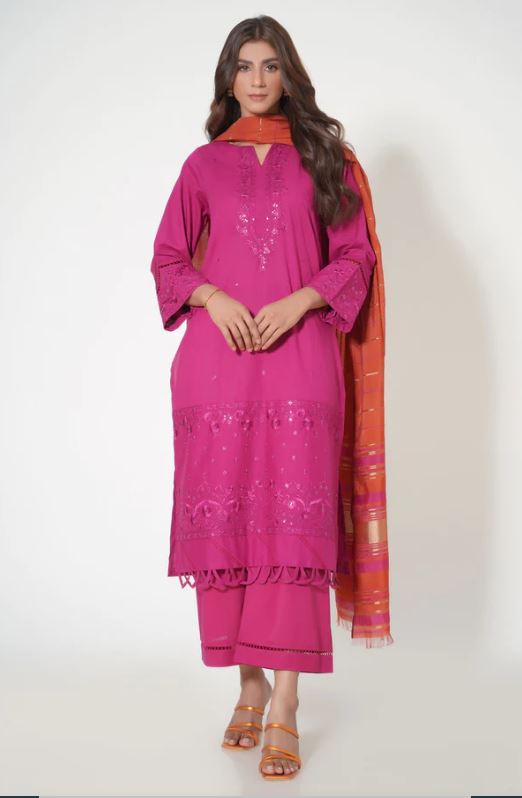 
3-Piece-Unstitched-Embroidered-Cambric-Suit