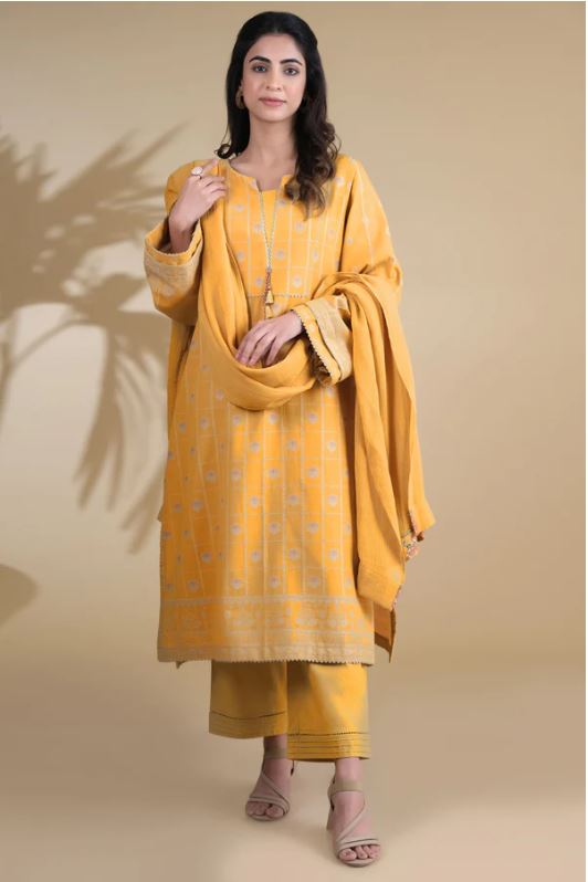 
Stitched-3-Piece-Embroidered-Jacquard-Suit