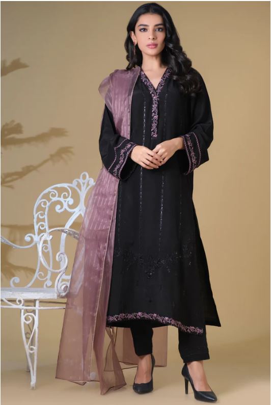 Stitched-3-Piece-Raw-Silk-Embroidered-Suit
