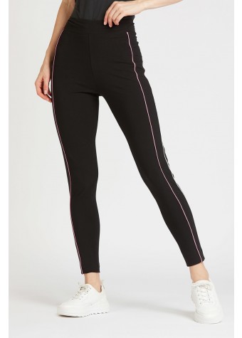Solid Leggings with Tipping Detail and Elasticised Waistband