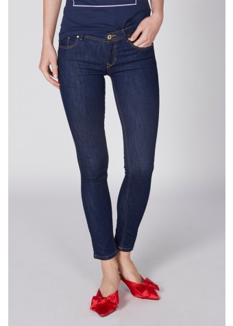 Full Length Jeans with Button Closure