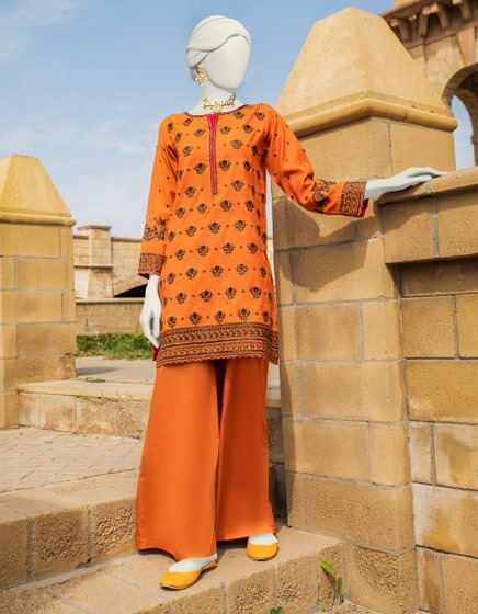 RUST-PAPER-COTTON-KURTI-JJLK-S-JSS-24-411
