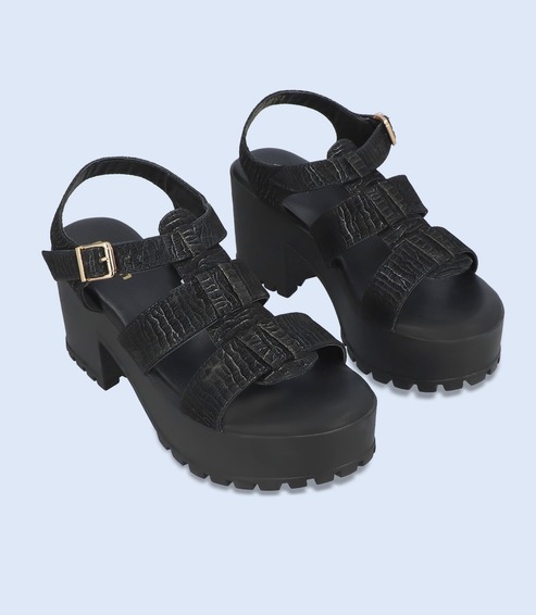 BW9223-BLACK-Women-Platform-Sandals