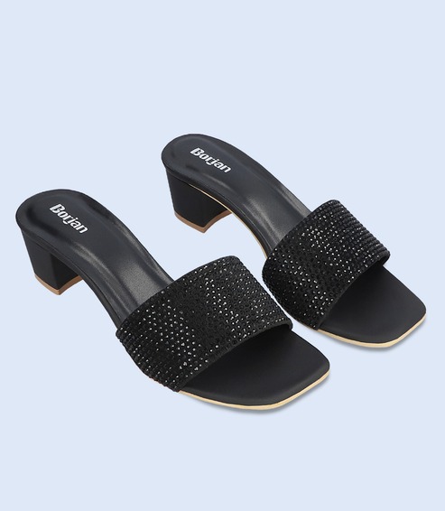 BW9439-BLACK-Women-Slipper-heel
