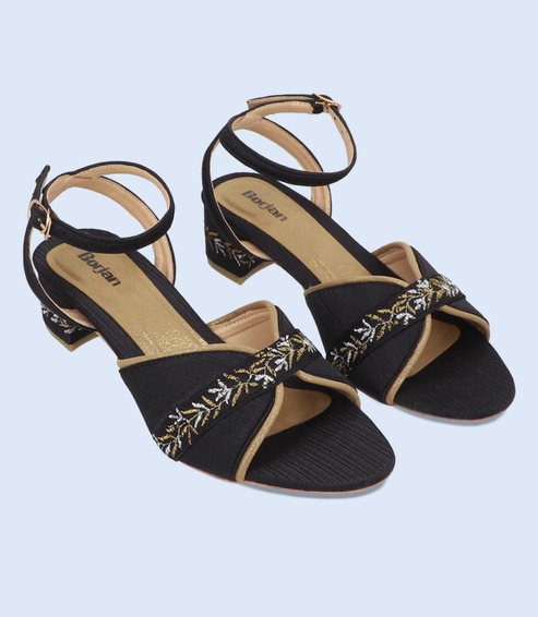 BW9688-BLACK-GOLD-Women-Sandal-Heel