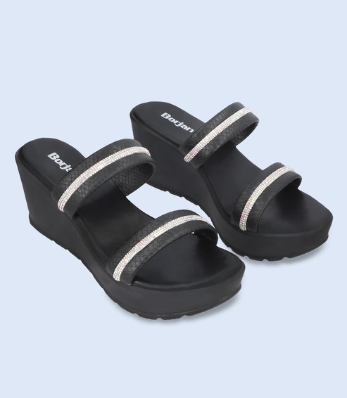 BW9710-BLACK-Women-Slipper-Heel