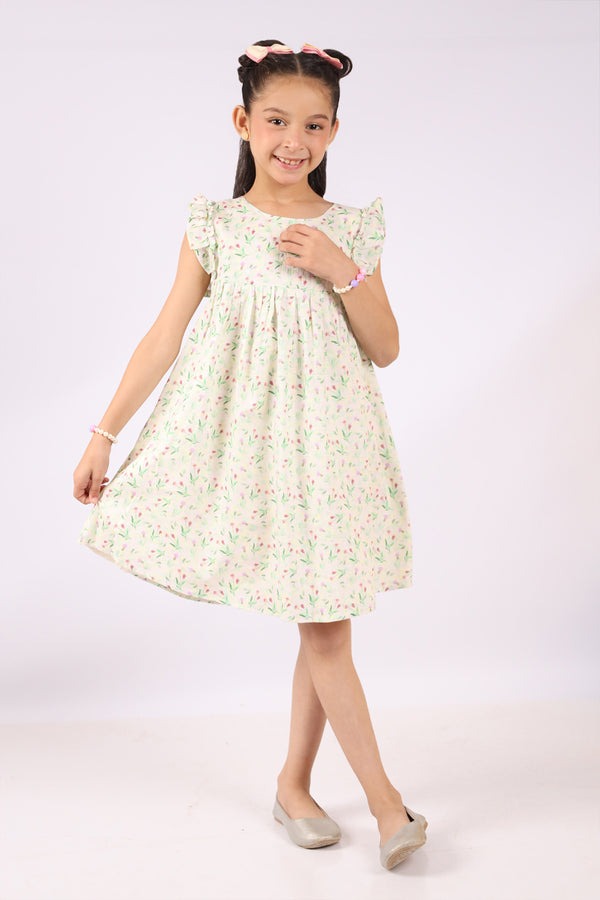 Stitched-Cotton-Dobby-Printed-Bib-Collar-A-Line-Ddress