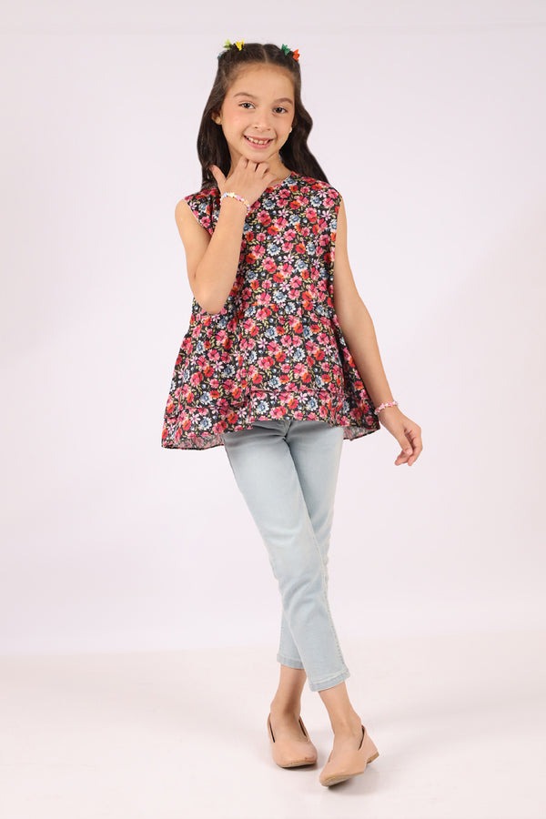 Stitched-Cotton-Dobby-Printed-Ruffle-Peplum-Top-For-Kids