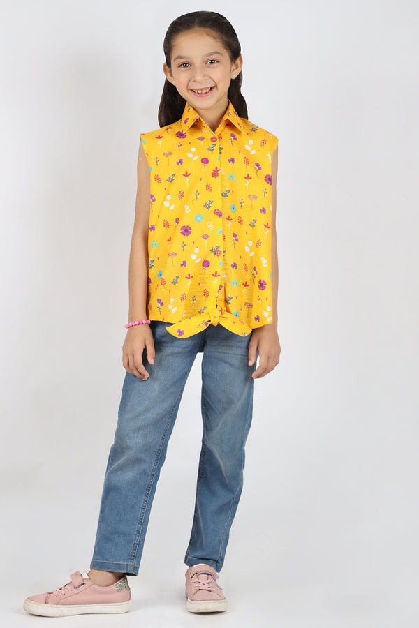 Stitched-Cotton-Dobby-Printed-Sleeveless-Collared-Shirt-For-Kids-53733