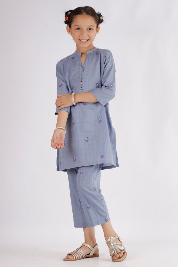Stitched-Cotton-Jacquard-Shirt-Trouser-For-Kids-66206