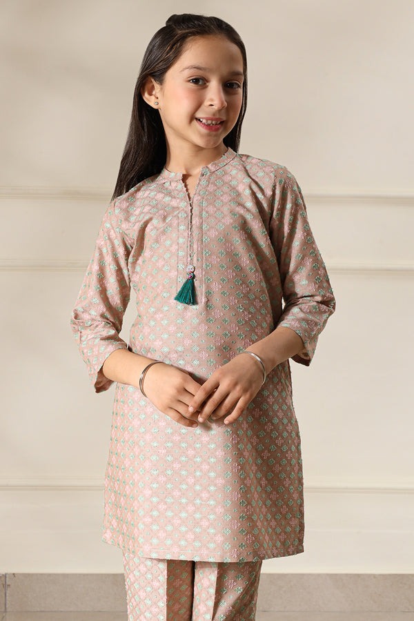 Stitched-Cotton-Jacquard-Shirt-Trouser-For-Kids-83035