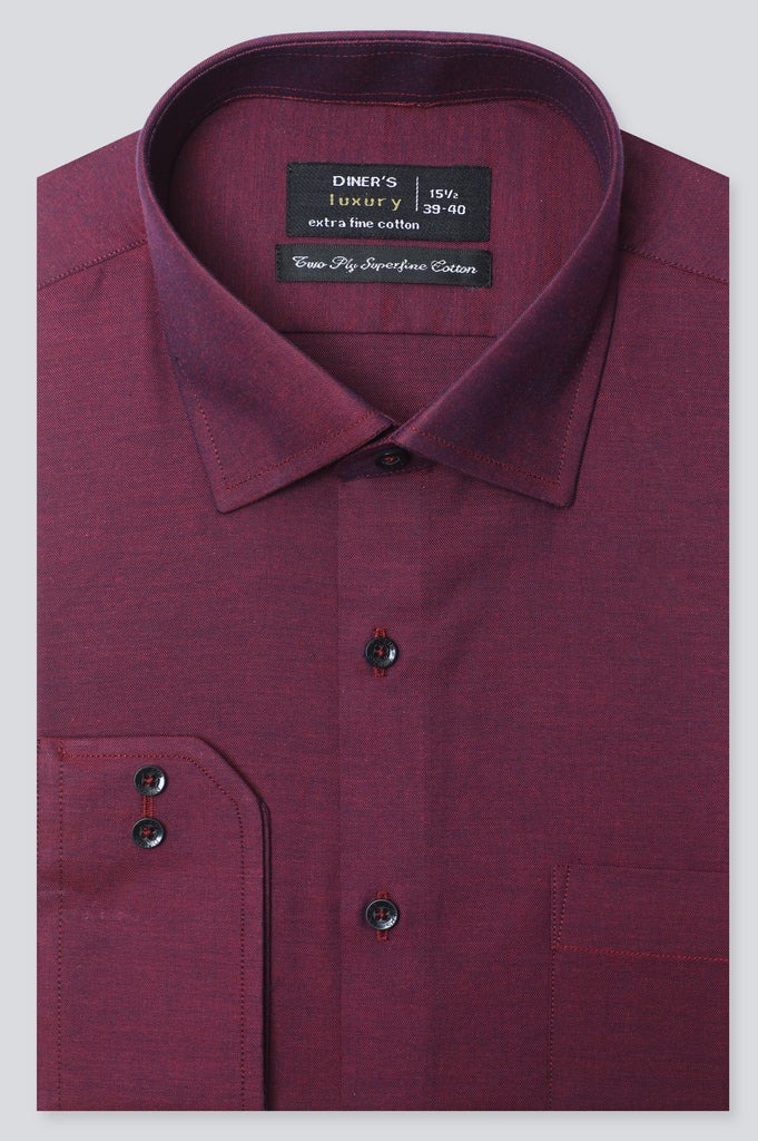 Plain Maroon, 100% Super Fine Cotton, Premium Formal Shirt