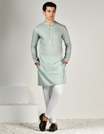 APPLE-GREEN-COTTON-KURTA-JJK-S-90445
