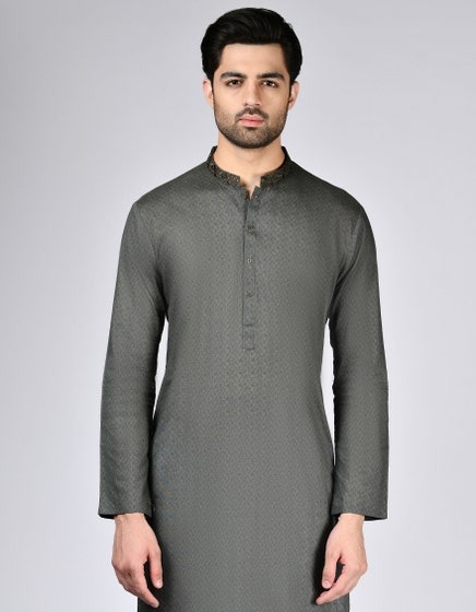 ARMY-GREEN-COTTON-KURTA-JJK-A-47350
