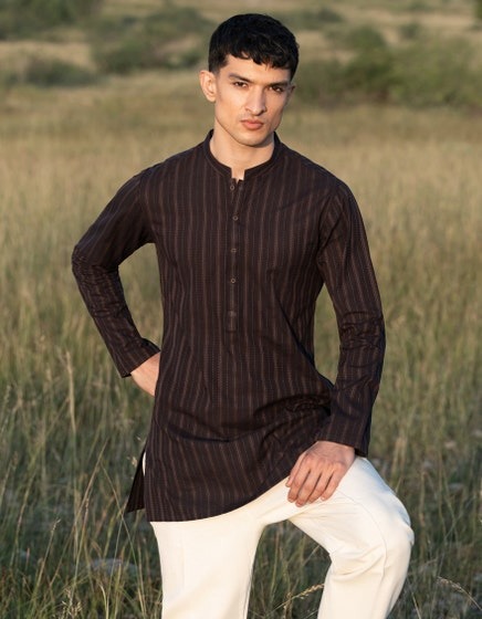 BLACK-COTTON-SHORT-KURTA-JJK-A-34835
