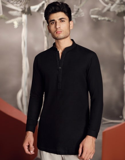 BLACK-COTTON-SHORT-KURTA-JJSHK-W-90481
