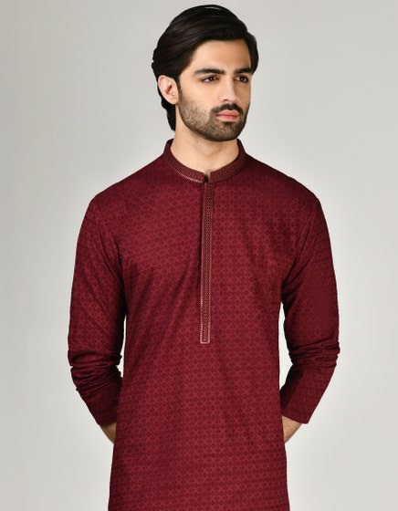 MAROON-COTTON-KURTA-JJK-A-47259
