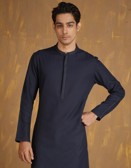 NAVY-BLUE-BLENDED-KURTA-JJK-A-33037
