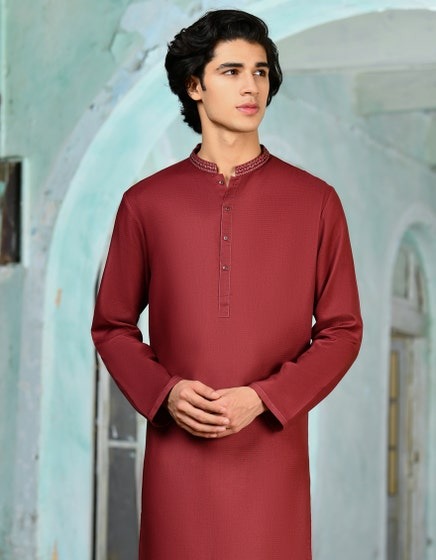 RED-BLENDED-KURTA-JJK-A-34734
