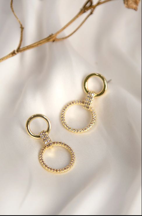 Double-Hoop-Drop-Gold-Earrings