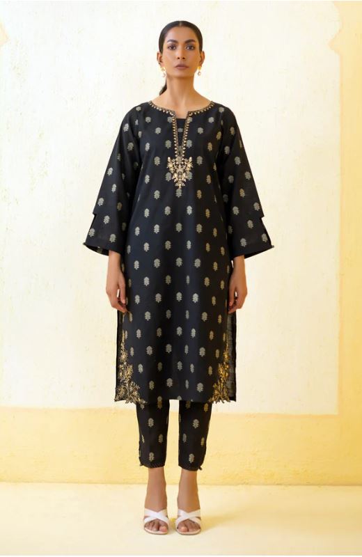 Stitched-2-Piece-Embroidered-Cotton-Silk-Outfit