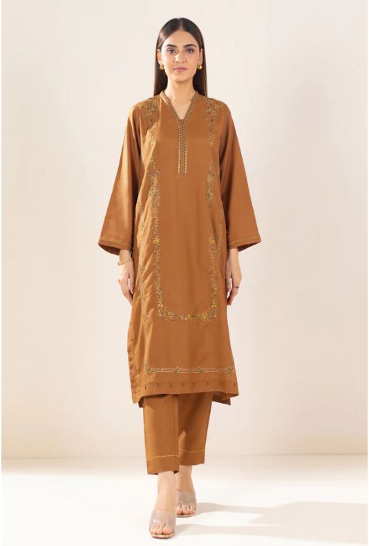 Stitched-2-Piece-Embroidered-Oak-Silk-Outfit