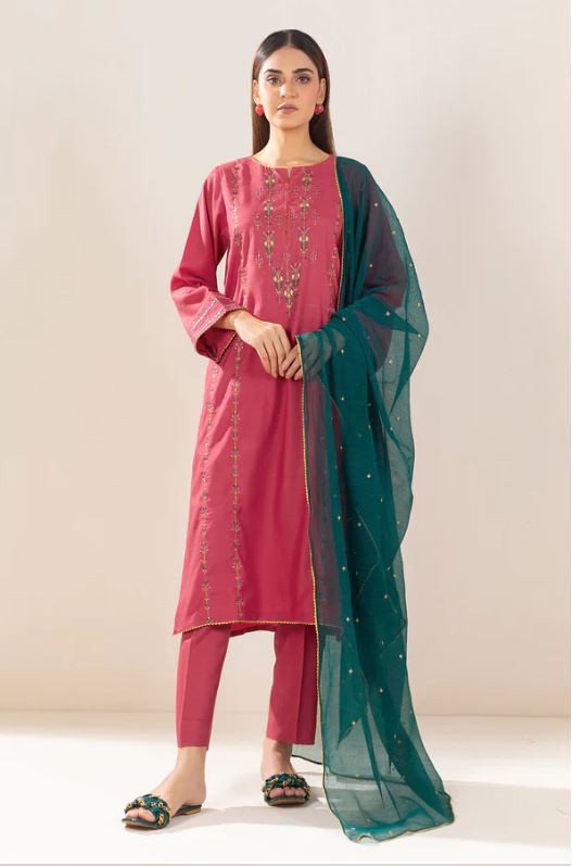 Stitched-2-Piece-Embroidered-Raw-Silk-Outfit