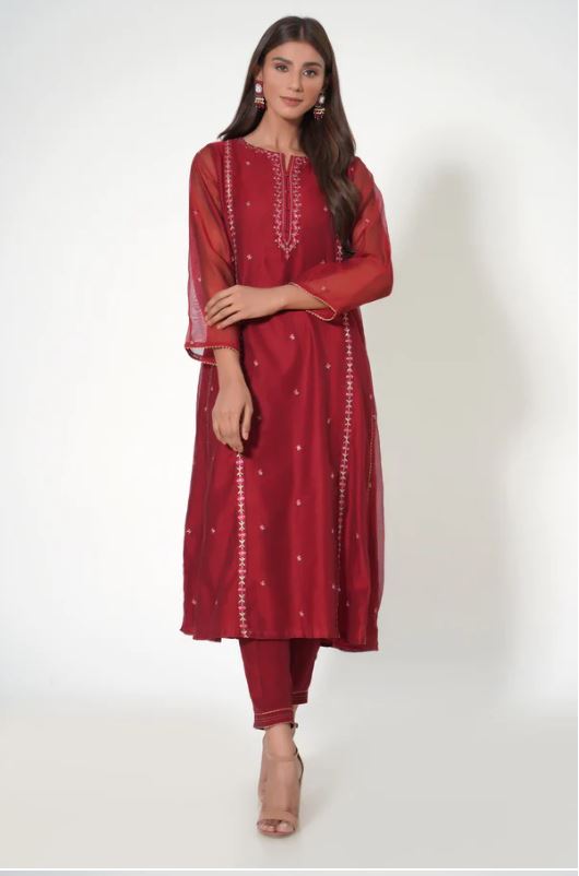 Stitched-2-Piece-Khadi-Net-Embroidered-Outfit