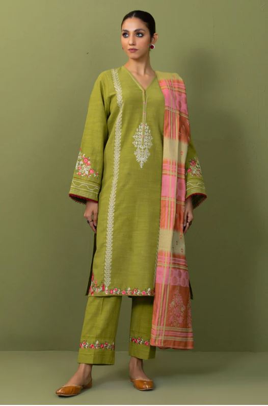 Stitched-3-Piece-Embroidered-Khaddar-Suit