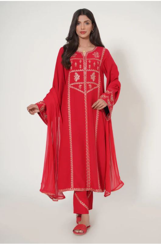 Stitched-3-Piece-Embroidered-Raw-Silk-Suit