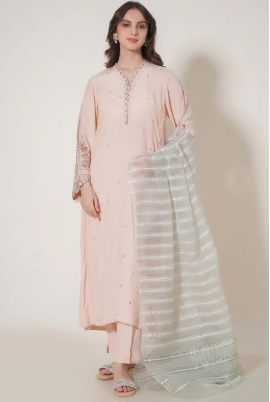 Stitched-3-Piece-Raw-Silk-Embroidered-Outfit
