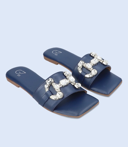 BW9318-NAVY-Women-Casual-Slippers