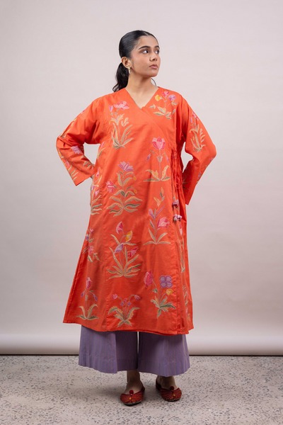 Hand-Embroidered-Angrakha-Shirt-S25T6098-Orange-8