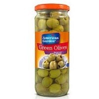 American Garden Green Olive Pitted 450gm