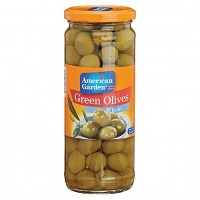 American Garden Green Olives Whole 450gm