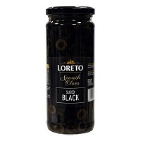 Loreto Black Pittted Olives 70gm