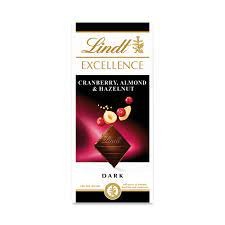 Lindt Cran Almond Hazelnut Dark Chocolate 100gm